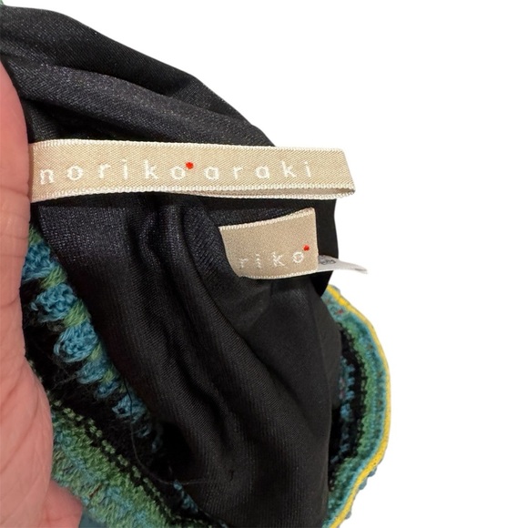 Noriko Araki Crochet Eclectic Retro Hippie Boho Floral Artsy Wool Midi Skirt SM - Picture 2 of 10